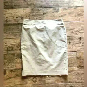 Liz Claiborne khaki  Stretch pencil mini skirt lined women size 6